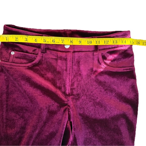 NY Collection Mid Rise Velvet Pants Women’s 6 Red Whimsigoth Dark Romantic - Picture 6 of 8